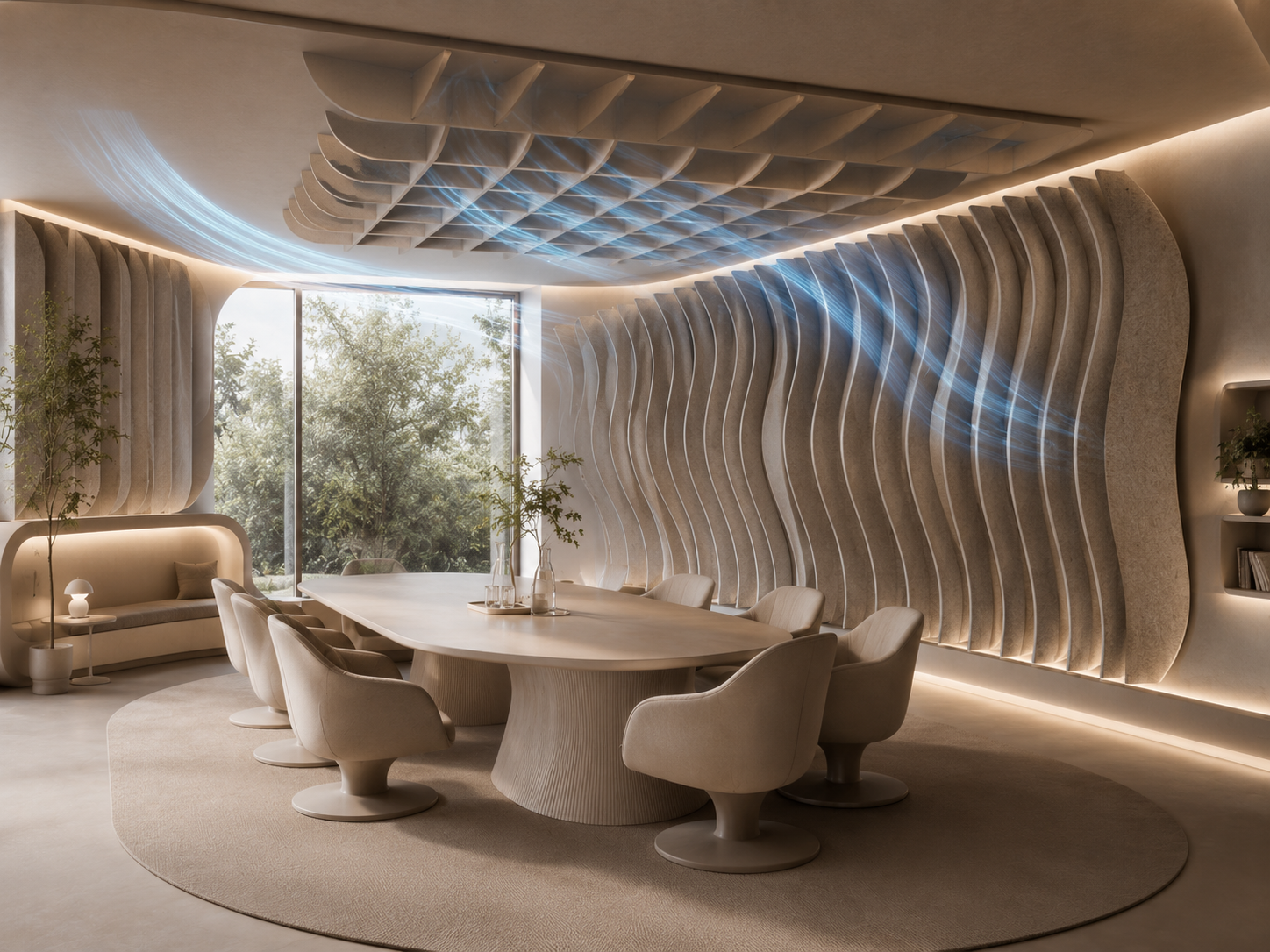 PASSAIR® acoustic interior forms designed to work with passive airflow.